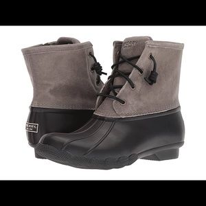 SPERRY grey black duck boots
